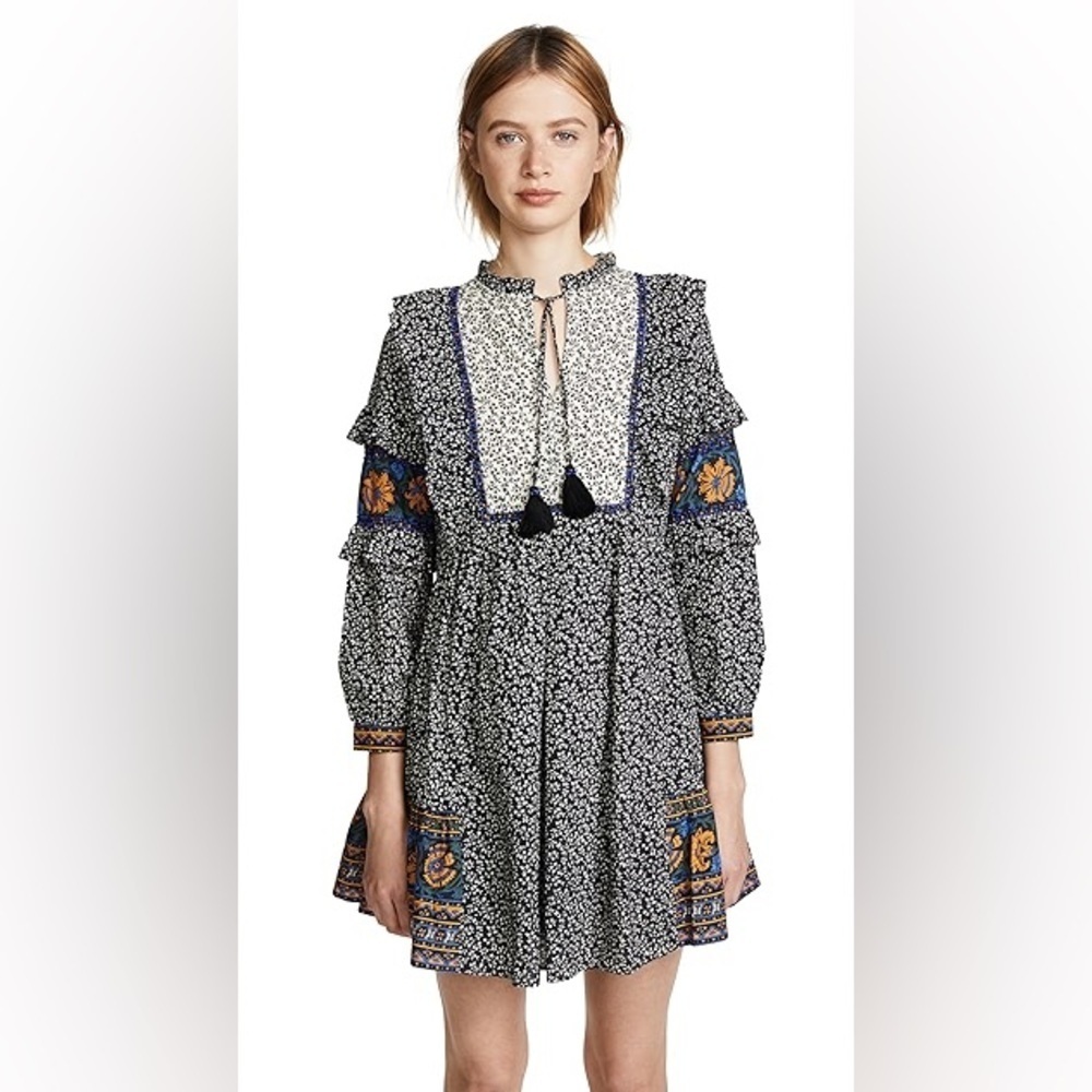 Sea New York Ruffle Rory Blue Beaded Dress